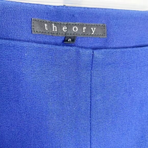 Theory Belisa Basis Ankle Length Twill Pant Modern Minimal Royal Blue Women’s 0 - Picture 7 of 13